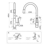 OMOIKIRI Yatomi 2 Plus 4994345 Высокий смеситель для кухни с функцией подачи питьевой воды (нержавеющая сталь | белый)