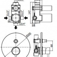 Paffoni Light LIG015ST Смеситель для ванны (нержавеющая сталь матовая)