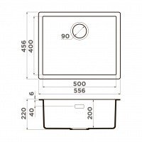 OMOIKIRI Yamakawa 55T-U/I-PL 4993433 Мойка для кухни 55*45 см (платина)