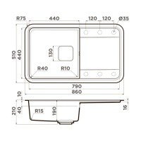 OMOIKIRI Tasogare 4993456 Мойка для кухни 86*51 см (марципан)