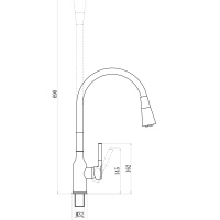 Savol S-2804AM02 Высокий смеситель для кухни (хром | белый)