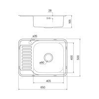 IDDIS Basic BAS65PRi77 Мойка для кухни 650*500 мм (хром)