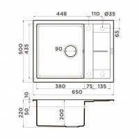 OMOIKIRI Sumi 65A-GB 4997093 Мойка для кухни 65*50 см (графит)