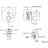 Bongio Project 68519CR03PREU Встраиваемый смеситель для душа на 3 выхода (хром)