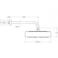 Ramon Soler HYDROTHERAPY BHRMVOL Верхний душ Ø 312 мм - с настенным кронштейном (хром)