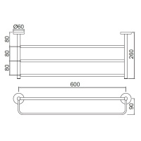 Jaquar Continental ACN-BCH-1181S Полка для полотенец 60 см (чёрный хром)