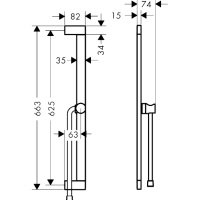 Hansgrohe Unica E Puro 24404670 Душевая штанга 65 см | комплект со шлангом 160 см (чёрный матовый)