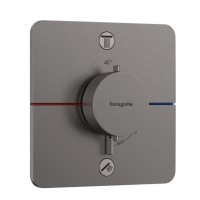 Hansgrohe ShowerSelect Comfort Q 15583340 Термостатический смеситель для ванны - внешняя часть (чёрный хром шлифованный)