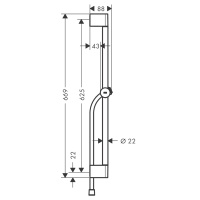 Hansgrohe Unica 24400700 Душевая штанга 65 см | комплект со шлангом 160 см (белый матовый)