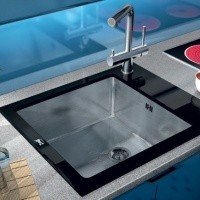 ZORG Inox Glass GL-6051-BLACK Мойка для кухни 600*510 мм