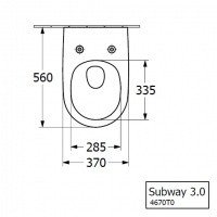 Villeroy & Boch Subway 3.0 4670TSR1 Унитаз подвесной, безободковый | комплект с сиденьем и крышкой (альпийский белый)