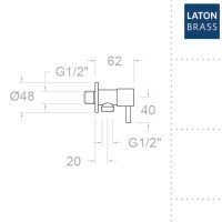 Ramon Soler 3797NM Угловой вентиль ½ * ½ (чёрный матовый)