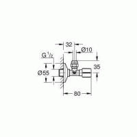 GROHE 22037DL0 Угловой вентиль для подключения смесителя 1/2"*3/8"