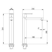 AQUAme Parma AQM6614GM Смеситель для раковины высокий (графит матовый)