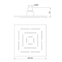 Jaquar Maze OHS-BLM-1605 Верхний душ 150*150 мм (чёрный матовый)
