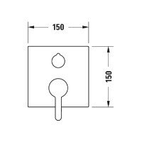 Duravit C.1 C14210011046 Смеситель для ванны - внешняя часть (чёрный матовый)