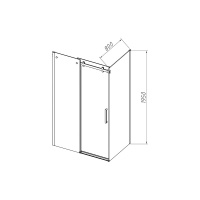 Vincea Como-N VSR-4CN8015CLB Душевой уголок 1500*800*1950 мм (профиль чёрный матовый | витраж прозрачное стекло)