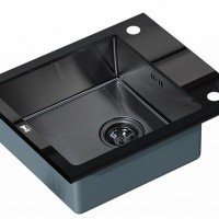 ZORG Inox Glass GL-6051-BLACK-GRAFIT Мойка для кухни 600*510 мм