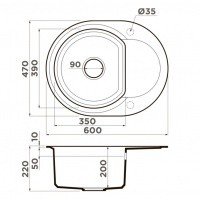 OMOIKIRI Sakaime 4993121 Мойка для кухни 60*47 см (ваниль)