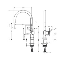 Hansgrohe Talis M54 72804000 Высокий смеситель для кухни (хром)