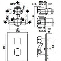 Paffoni Level LEQ519NO/M Термостат для ванны (чёрный матовый)