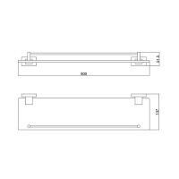 BELZ B90307 Стеклянная полка 50 см (чёрный матовый)