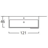 BMT Mercury 834 741 OBE 010 Раковина для мебели 120*46 см (белый глянцевый)