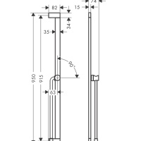 Hansgrohe Unica 24405140 Душевая штанга 95 см | комплект со шлангом 160 см (бронза шлифованная)