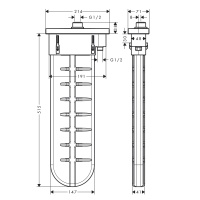 Hansgrohe sBox 28020700 Шланг для душа с коробом и внешней частью для монтажа на борт ванны (белый матовый)