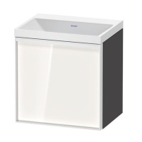 Duravit Vitrium c-bonded VT4088N2249000W Тумба с раковиной подвесная 45*35 см - петли слева (белый глянцевый | графит матовый)