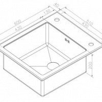 ZORG Inox Glass GL-6051 WHITE INOX Мойка для кухни 600*510 мм