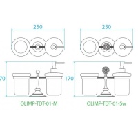 CEZARES OLIMP-TDT-01-M Стакан и дозатор для жидкого мыла (хром)