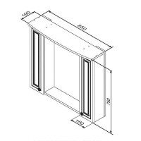 Damixa Palace One M41MPX0851WG Зеркало со шкафчиком 850*750 мм (белый глянцевый)