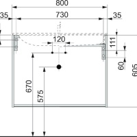 Keuco Plan 32962290000 Тумба под раковину 80*50 см (инокс)