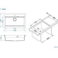 Alveus Atrox 1140445 Мойка для кухни 79*50 см (бежевый)