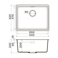 OMOIKIRI Kata 4993408 Мойка для кухни 54*42 см (ваниль)