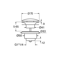 GSI SPARES PVC08 Сливной гарнитур | донный клапан для раковины без перелива (Cretta Matte)