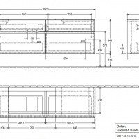 Villeroy Boch Collaro C02600PD Тумба под раковину 1600х500 мм (Black Matt Lacquer).