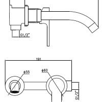 ESKO SM28 B Настенный смеситель для раковины (чёрный матовый)