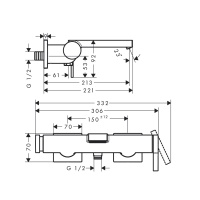 Hansgrohe Tecturis E 73420670 Смеситель для ванны (чёрный матовый)