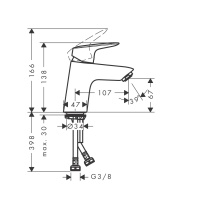 Hansgrohe Logis 71073670 Смеситель для раковины (чёрный матовый)