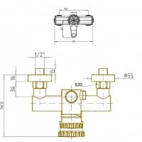 Bronze de Luxe WINDSOR 10118/1R Душевая система в комплекте со смесителем (Бронза)