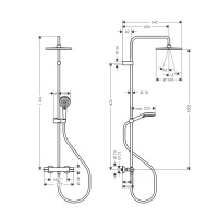 Hansgrohe Vernis Blend Showerpipe 26428670 Душевая система - комплект с термостатом (черный матовый)