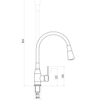 Savol S-2805AM01 Высокий смеситель для кухни (хром | чёрный)