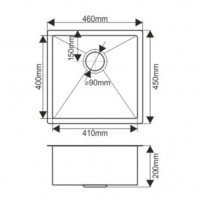 MELANA Profline D4645HB Мойка для кухни 46*45 см (графит)