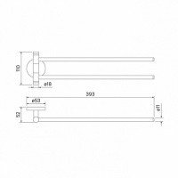 IDDIS Sena SENSS20i49 Двойной держатель для полотенца 400 мм (хром)