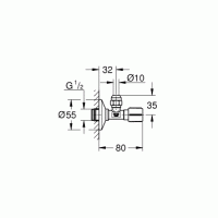 GROHE 22039BE0 Угловой вентиль для подключения смесителя 1/2"*3/8"