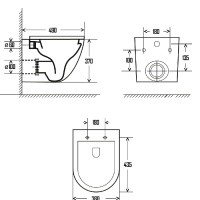 AQUAme AQM2002401 Система инсталляции TECE в комплекте с подвесным унитазом (белый | клавиша хром)