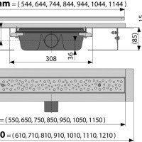 AlcaPlast Antivandal Buble APZ11-650L Душевой трап 650 мм | комплект с перфорированной решёткой (нержавеющая сталь глянцевая)