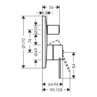 AXOR Uno 38428140 Смеситель для ванны встраиваемый (шлифованная бронза)